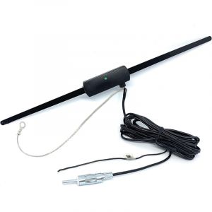 Sound-Way Antenne Amplifi&eacute;e FM int&eacute;rieure autoadh&eacute;sive pour Auto autoradio Voiture Camion Camper Noir