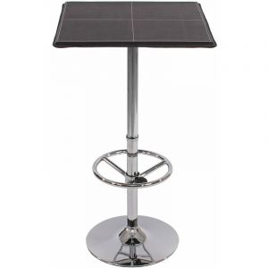 Décoshop26 - Table haute de bar bistrot avec repose-pied 110 cm noir TAB04002
