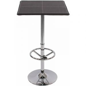 Décoshop26 - Table haute de bar bistrot avec repose-pied 110 cm noir - noir