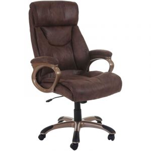 HHG - Fauteuil de bureau Dallas, fauteuil pivotant, charge 150kg, aspect daim, taupe
