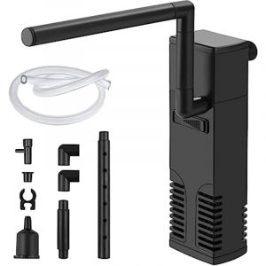 Filtre d'aquarium, Pompe d'aquarium 4w, Circulation d'eau purifiée, Filtre intérieur d'aquarium réglable, Pompe à Eau 300l / h, Filtre d'aquarium
