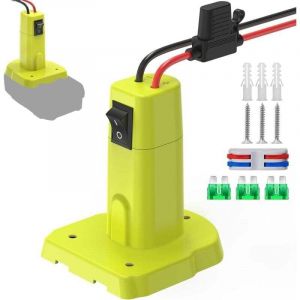 Adaptateur pour voiture jouet &eacute;lectrique compatible avec les batteries Ryobi 18V, kit de conversion de batterie am&eacute;lior&eacute; avec interrupteur, fusible