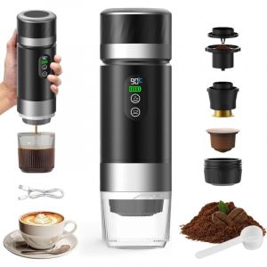 Machine &agrave; Cafe Portable,3 En 1 Cafeti&egrave;re &agrave; Expresso Chauffage &Eacute;lectrique,12V Expresso Cafeti&egrave;re Rechargeable,Pour Bureau,Voyage, Maison,Compatible