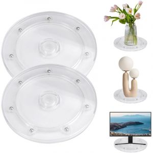 Plateau Tournant à 360°, 2 Pièces 17.5CM Rond Plateau Tournant, Plateau Tournant tv, Pivotant Plateau Tournante avec Roulements à Billes en Acier,