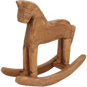 D&eacute;cor de cheval &agrave; bascule, ornements de cheval en pin fabriqu&eacute;s &agrave; la main, jouet cheval en bois pour Table de chevet, biblioth&egrave;que, vitrine pour le