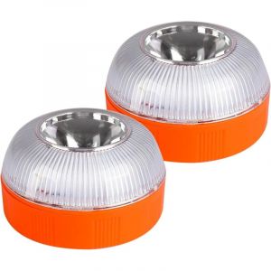 2PCS V16 Lampe Stroboscopique, Gyrophare V16 Base Magn&eacute;Tique, Girophares Led Vehicule,Deux Modes Lumi&egrave;Re Clignotante/Lumi&egrave;Re Fixe,Pour