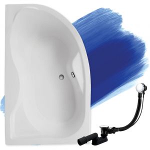 Badland - Baignoire Bain d'angle 170x110 Gauche, Siphon de bain et pieds (support) - Set 3en1 - Fabriqué en ue dora