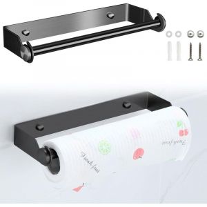 28cm Noir).Derouleur Essuie Tout, Devidoir Porte Essuie Tout Mural, Porte Sopalin Mural Acier Inoxydable Porte Rouleau Papier Support Essuie Tout