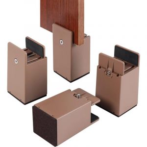Rehausseurs de lit et de Meubles réglables avec Pince à vis, 4Pcs rehausseurs de lit réglables de 10 cm, Heavy Duty Tables de canapé Rehausseurs de
