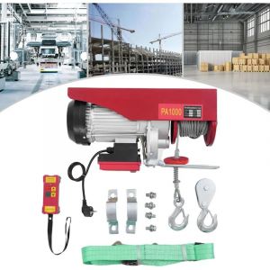 Treuil &agrave; C&acirc;ble &Eacute;lectrique 500 &agrave; 1000 kg Palan &Eacute;lectrique avec T&eacute;l&eacute;commande sans Fil 1800 W Treuil-Palan 10 m/min Hauteur de Levage C&acirc;ble Simple 12 m