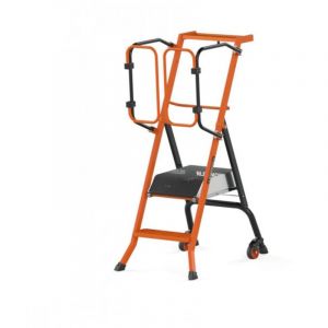 Mob Mondelin - Escabeau pirl sécurisé 2 marches - Hauteur de travail max. 2,50m - Marches caillebotis - 202100