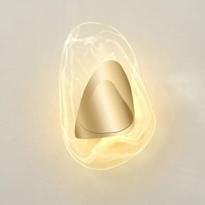 Applique murale LED 8W int&eacute;rieur avec abat-jour en verre, 3 couleurs intensit&eacute; variable Lampe murale moderne en forme de galet lampe d&eacute;corative