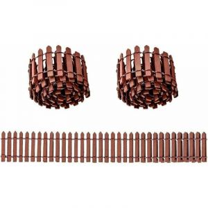Mini Cl&ocirc;ture Jardin 3 Pi&egrave;ces en Bois Flexible pour Bordure Paysage et D&eacute;coration Ext&eacute;rieure