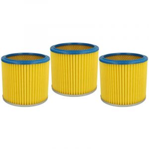 3x filtre pliss&eacute; compatible avec Einhell Inox NTS-1400, nts 1400, Inox 1500, Inox 30 a, Inox 1450WA aspirateur - bleu / jaune - Vhbw