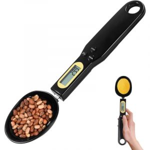 Lntyq - Balance de Cuillère Alimentaire 500g/0.1g, Cuillère de Balance de Cuisine Numérique, Cuillère Doseuse électronique Noire avec écran lcd