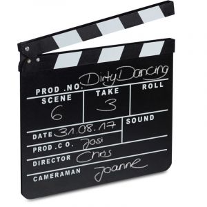 Clap de cin&eacute;ma, lot de 4, Hollywood, film, clapet, couper les sc&egrave;nes, inscription, d&eacute;co, HxlxP: 26 x 30 x 30 cm, noir