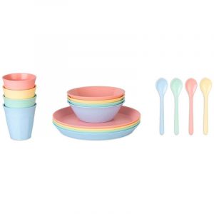 Ensemble de vaisselle de camping nora macarons, 16 pi&egrave;ces Koziol