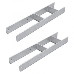 Vingo - einfeben Ancrage de poteau Support de poteau en h Ancrage de poteau encastré pour abris de voiture, maisons sur pilotis 2x 91MM