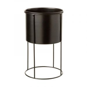 Cache-Pot sur Pied Design 'Métal' 33cm Noir