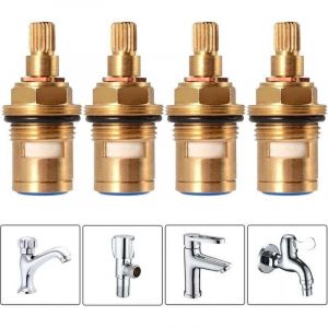 4 Pi&egrave;ces Tete A Disques Ceramique,Cartouche de Rechange pour Robinet &agrave; Chaud et Froid, Cartouches C&eacute;ramique Universelles de Rechange,pour Robinet