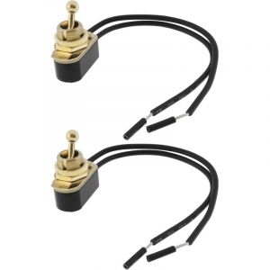 Lot de 2 Interrupteur &agrave; 2 Fils en Laiton 6 A 120 V Bascule Automatique Adapt&eacute; pour Voiture Camion Marine