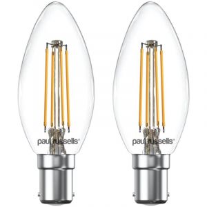 Pack de 2 ampoules à filament LED style vintage Petite baïonnette 4W - Lustre C35 B15 SBC 2700K Blanc chaud - incandescentes Ampoules de rechange 40