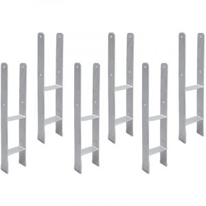 Wolketon 6x Ancrage de poteau Ancrage en H ancre pour abris de voiture.maisons sur pilotis durable H-ancre Ancrage de poteau encastr&eacute; 111MM