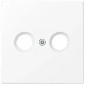 Jung Cache pour prises d'antenne 1x, thermoplastique laqu&eacute;, s&eacute;rie LS, blanc neige mat LS 990 TV WWM
