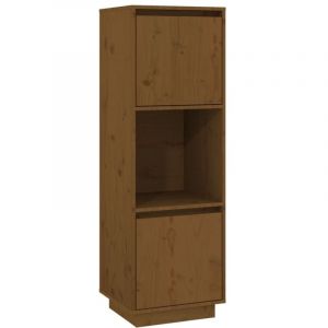 Buffet Commode Armoire Luxueux, pour Salon Chambre Entrée Cuisine, Marron miel 38x35x117 cm Bois massif de pin OIB1597E