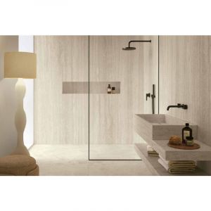 Stone By Stone - Grès cérame - la geoteca - travertino ivory cross - 32x120x4,5x2 angle a droite - naturale - Vendu à l'unité
