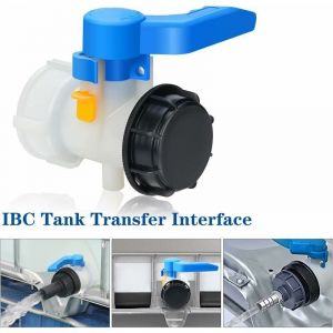 Adaptateur IBC 60 mm 60mm Vanne Cuve 1000l Plastique, Raccord Cuve 1000 litres pour Reservoir Eau de Pluie,Conteneur--