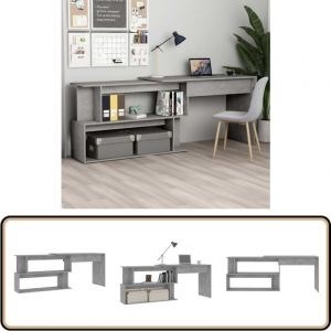 Vidaxl - Bureau d'angle Gris béton 200x50x76 cm Bois d'ingénierie - Bureau D'angle - Bureau Gris - Bureau Moderne - Bureau Compact - Meuble De Bureau
