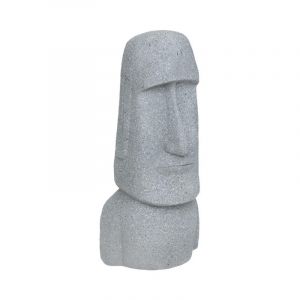 Statue D&eacute;co Ext&eacute;rieure 'Moa&iuml;' 82cm Gris