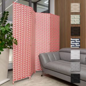 HEXIM Cloison 180x180cm Séparateur d'Espace Paravent Écran de Confidentialité: 1 pièce, rouge & blanc