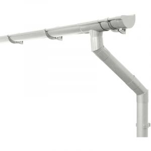Inefa - Kit de gouttières pour abri de jardin 100mm, carport, terrasse, gouttière en pvc pour toit en appentis, Made in Germany: 1 côté de toit