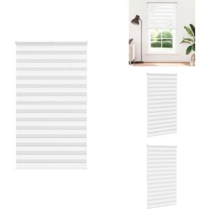 Vidaxl - Store z&egrave;bre blanc 120x200 cm largeur du tissu 115,9cm polyester - Store Z&eacute;br&eacute; - Stores Z&eacute;br&eacute;s - Store &agrave; Enrouleur Z&eacute;br&eacute; - Double Store &agrave;
