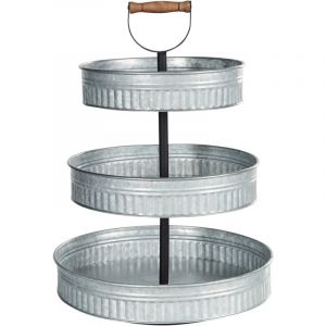 Beliani - Présentoir à Gâteaux à 3 Étages Décoratif en Fer Support pour Pâtisserie Sculpté Argenté Kouign