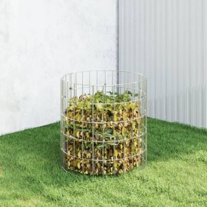 The Living Store - Composteur de jardin Ø50x50 cm Acier galvanisé Argent