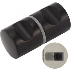 Shining House - Bouton de Porte de Douche en Alliage D'aluminium Noir, Poign&eacute;e de Porte de Douche , Poign&eacute;e de Porte Ronde, Poign&eacute;e de Porte de