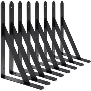 Jamais utilisé] BR-Vie Equerre Etagere Murale, 8 Pcs Supports Triangulaires de 90 Degrés en Acier, Équerres Étagères 200mm x 120mm, Support d'angle