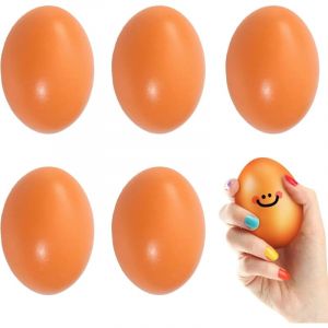 5 Faux &OElig;ufs Poule en Bois, pour Poulailler, Perchoir, Enclos Jardin, D&eacute;co Ext&eacute;rieure