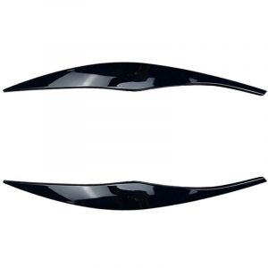 Voiture Noir Brillant Phares Sourcils PaupièRes Couverture Cils Head Light Autocollants pour SéRie 3 E90 E91 320I 330I 05-12
