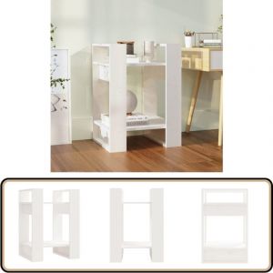 Bibliothèque/Séparateur de pièce Blanc 41x35x57 cm Pin massif - Bibliothèque Blanche - Bibliothèque En Bois - Étagère Murale - Séparateur De Pièces