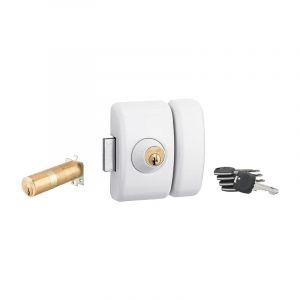 Thirard - Verrou double entrée Universel ajustable pour entrée, hg 5+, dim. cylindre de 35 à 80mm, acier, 5 clés, epoxy blanc