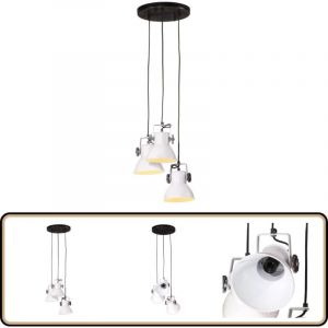 Lampe suspendue 25 W blanc 30x30x100 cm E27 - Lampe Suspension - Lampadaire - Luminaire Suspendu - Éclairage Intérieur - Design Industriel
