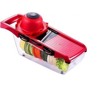 Frixovel - Trancheuse Hachoir à légumes Coupeur multifonctionnel 6-en-1 pour pommes de terre,tomates,ail,carottes et fruits,Rape à légumes,Trancheuse