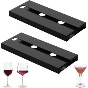 (Noir)2 Pi&egrave;ces Support &agrave; Verre &agrave; Vin Suspendu, Porte Verres Suspendu, Support &agrave; Verre &agrave; Vin, Porte Verre, Porte-Verres &agrave; Vin pour Maison, Bar, Cuisine