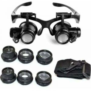 Loupe Serre T&ecirc;te Loupe Frontale Lunettes grossissantes Allumage LED Grossissements de 10x, 15x, 20x et 25x