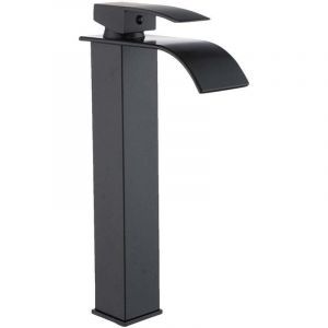 Debuns - Robinet cascade Robinet d'&eacute;vier de salle de bains Robinet d'eau de lavabo en laiton Robinet mitigeur &agrave; levier unique haut Robinet de lavabo