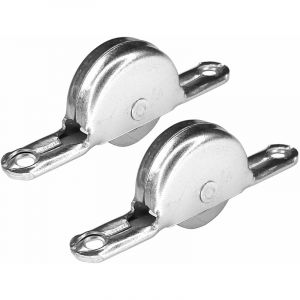 Cyclingcolors - 2x Roulette de placard galet coulissant 24mm en acier galvanisé Rail Porte Meuble Pliant Roulement à billes Support Guide Rouleau